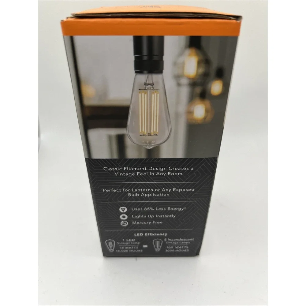 Dimmable Straight Filament LED Light Bulb Soft White 100W ST19 Feit Electric